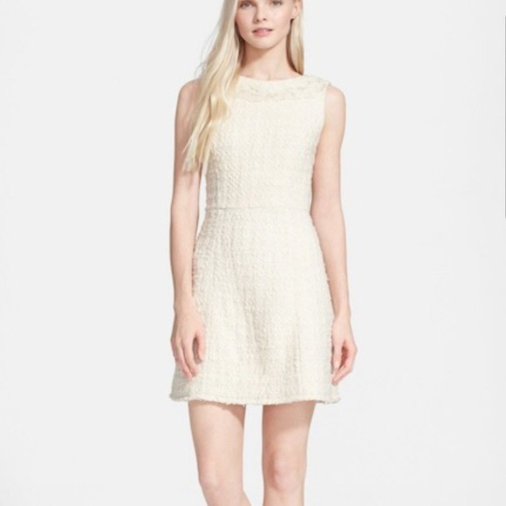 NWT Alice + Olivia Haven Embellished Ivory Tweed Dress - Picture 2 of 12